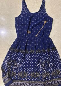 Blue Printed Summer Dress