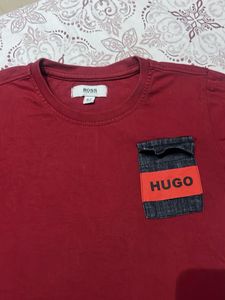 Hugo Boss Red T-Shirt with Pocket Detail