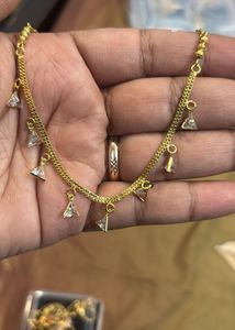 Elegant Gold Anklet with Triangle Charms