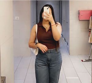 Hot Selling Brown Sleeveless Top
