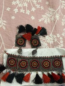 Bohemian Tassel Necklace & Earrings Set