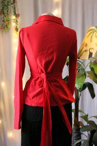 Red Tie up Fitted Shirt