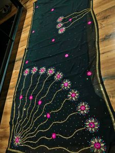 Price drop!!!Elegant Black handwork Saree