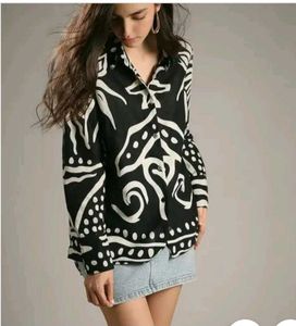 Unique Print Button-Down Shirt