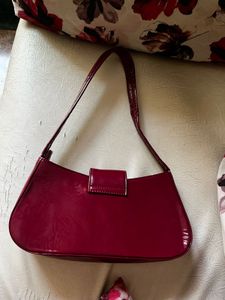 LVL99 Burgundy Baguette Shoulder Bag