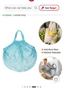Stylish Blue Mesh Tote Bag