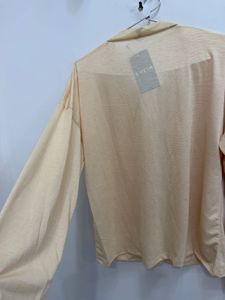 Shein Soft Peach V-Neck Cardigan