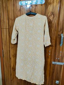 Yellow Floral Print Kurta
