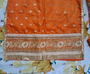 Orange Kurta Set with Intricate Embroidery