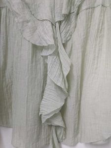 Light Green Ruffled V-Neck Top