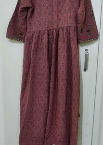 Elegant Purple High-Low Kurti Dress