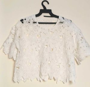 White Lace Floral Top