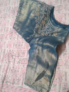 Sparkling Embellished Silk Blouse