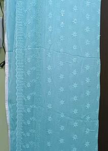 Light Blue Embroidered Dupatta