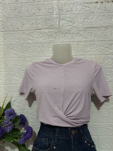 imported Twist Front Lavender Top