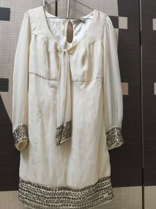 Off White Sequins Dress