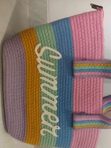 Colorful Striped Summer Tote Bag