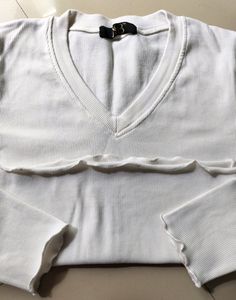 White V-Neck Top For Women