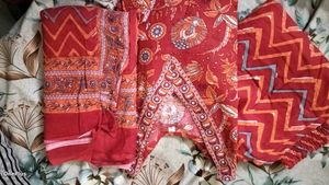 Beautiful Red Floral Kurta Set
