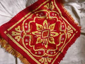 Red 💛 Pooja Aasan Alter Cloth Puja Chowki Asan