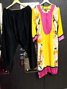 Long Kurti Set🖤💛