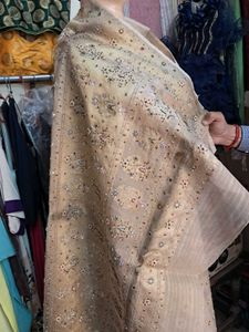 Embellished Saree without Blouse Heavy Work