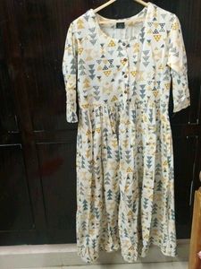 White Printed Kurti Dress