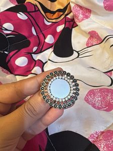 Vintage Oxidised Silver Statement Ring for Women |