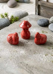6 pieces Cute Red Mushroom & Duck Figurines