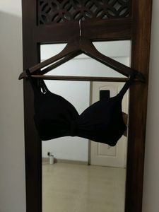 Black Knotted Bikini Top/Bra Lightly Padded