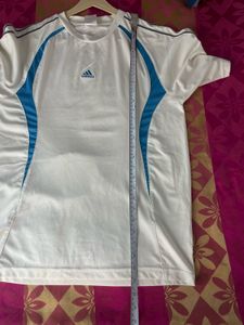 Adidas White &amp; Blue T-Shirt