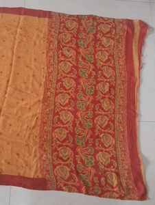Orange Dupatta with Red Border