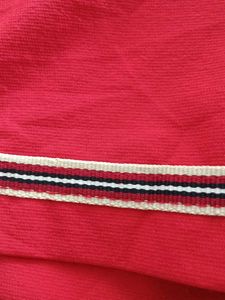 Red Culotte Shorts with Striped Hem