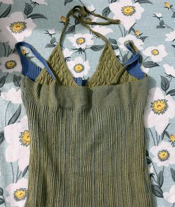 Chic Ribbed Halter Neck Top