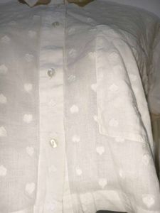 white heart Crop shirt
