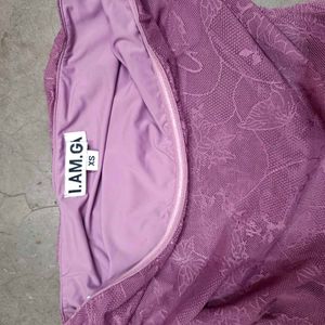Lilac Lace Strapless Top