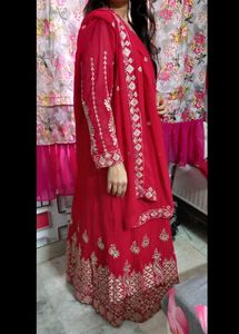 Stunning Red Zari And sequence work Bridle suite