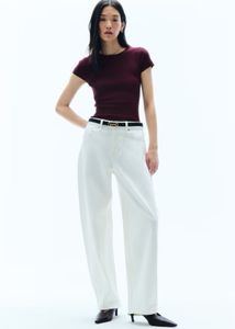 H&amp;M Maroon Short Sleeve Knit Top