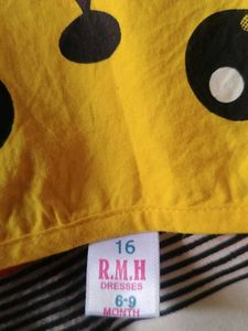 Pikachu Dress For 6-9months Baby