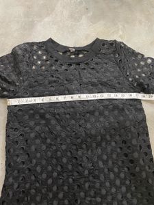Chic Black Eyelet Mini Dress