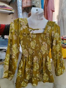 Floral Smocked Peplum Top