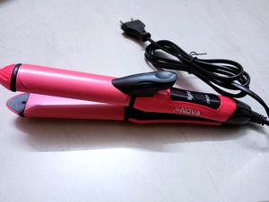 Nova Hair Straightener 2 In 1 Pink Colour