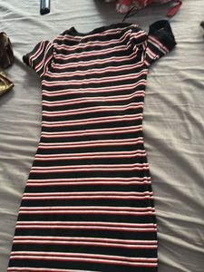 Striped Bodycon Midi Dress