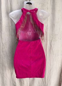 60209. Hot Ruched Mini Dress with Back Chain