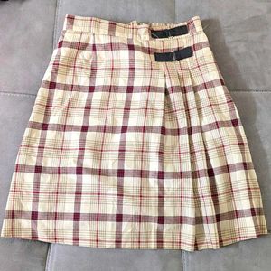 Plaid Pleated high waist skirt