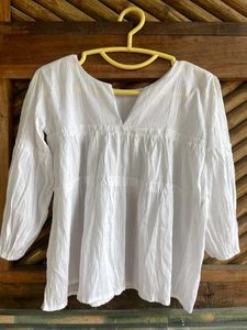 Chic White Cotton Tunic Top