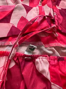 Vibrant Pink Abstract Print Dress