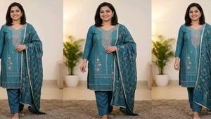 Teal Embroidered Kurta Set with Dupatta