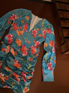 Floral Print Ruched Mini Dress