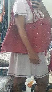 Red hand bag